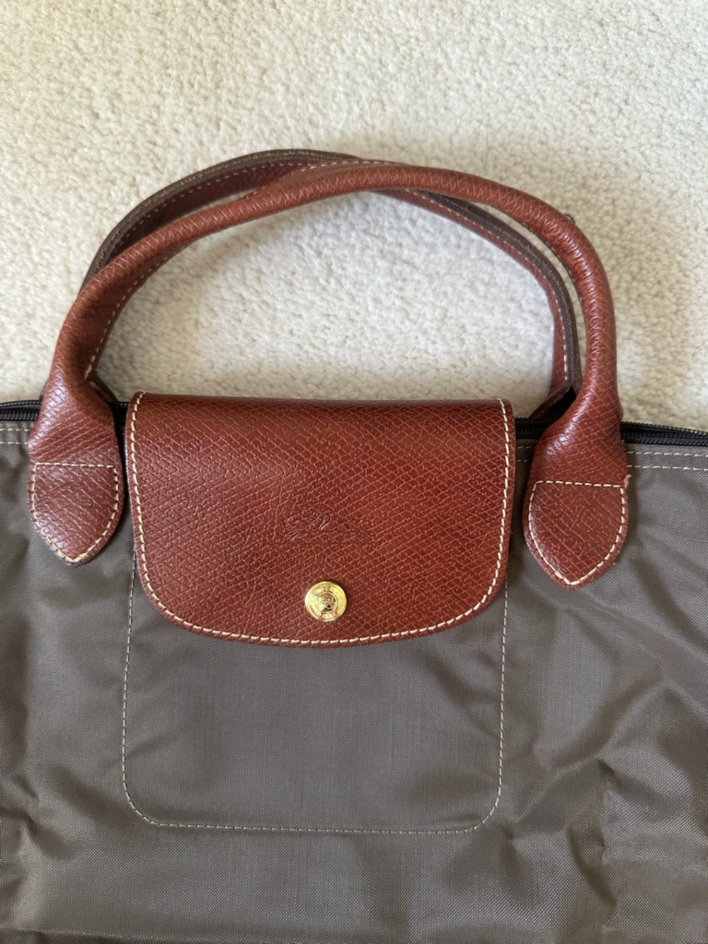 Longchamp Le Pliage Medium Taupe/Gray Handbag - Picture 4 of 7